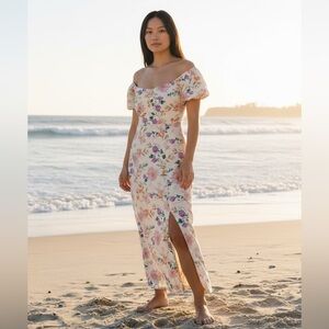 NWT Floral Off-Shoulder Maxi Dress